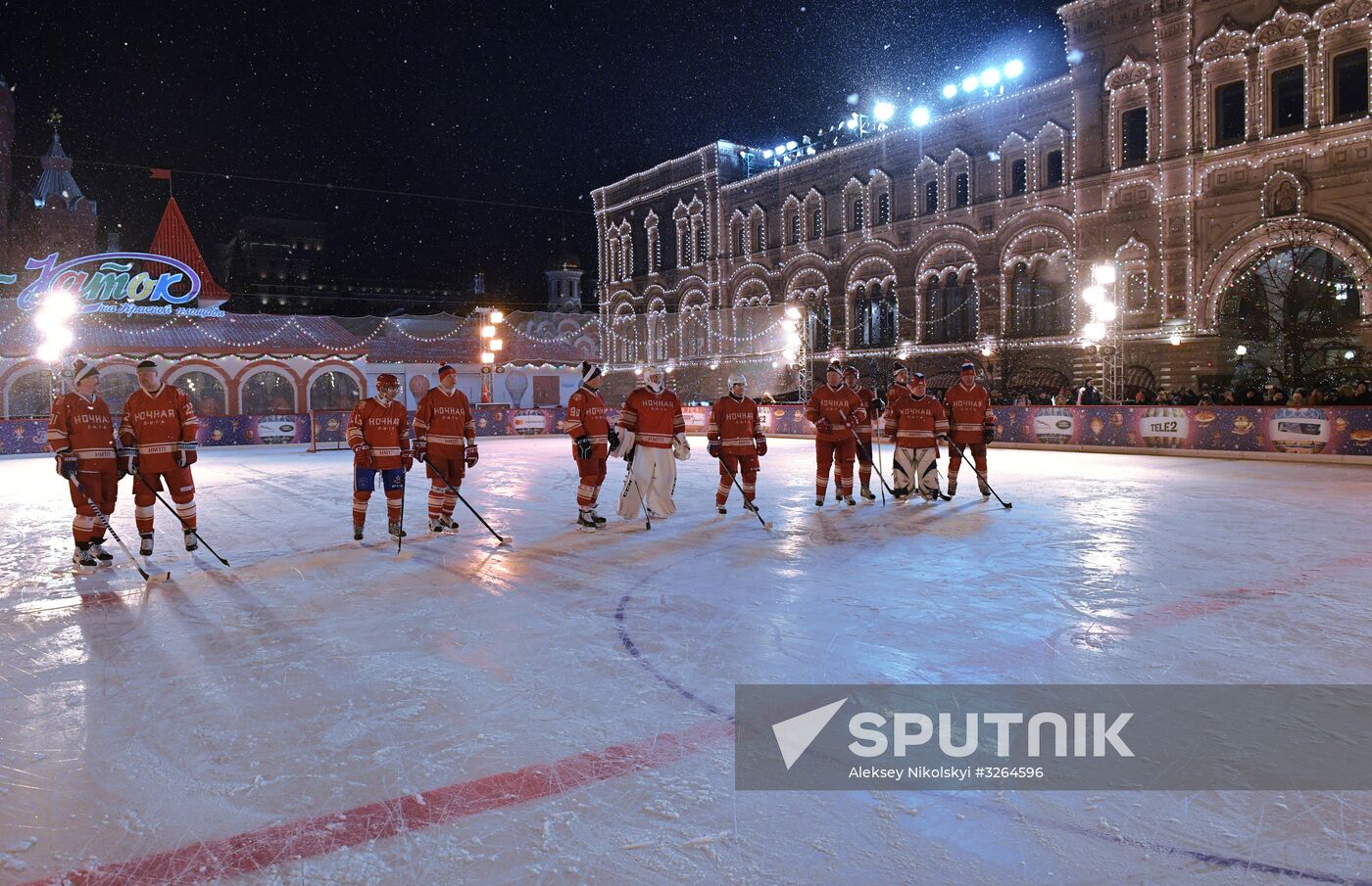 President Putin takes part in NHL ice hockey match on Red Square