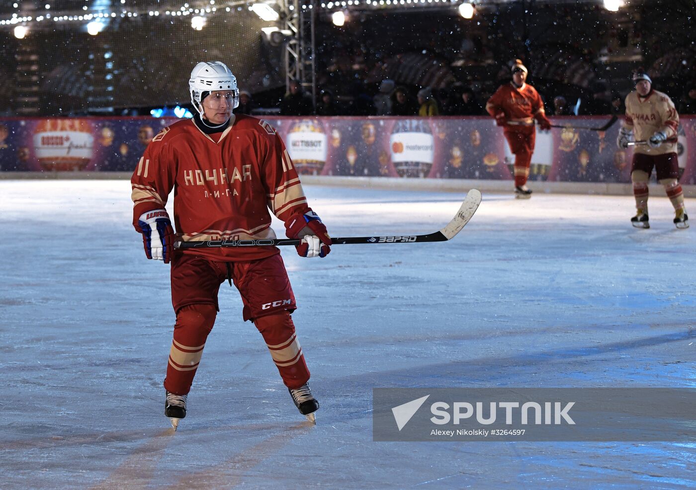 President Putin takes part in NHL ice hockey match on Red Square