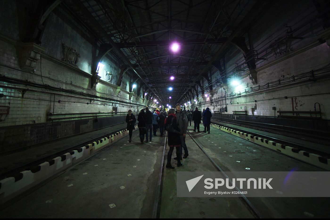 Night in the Metro in Moscow