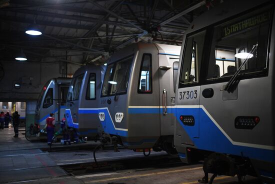 Night in the Metro in Moscow