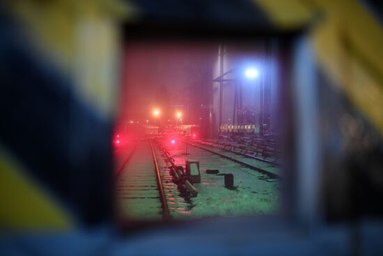 Night in the Metro in Moscow