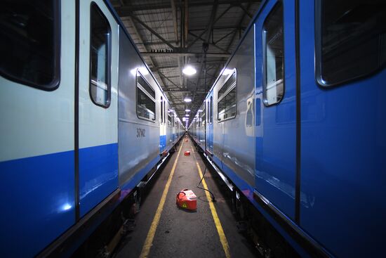 Night in the Metro in Moscow