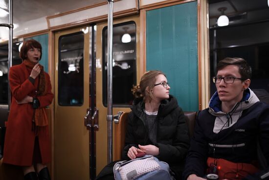 Night in the Metro in Moscow