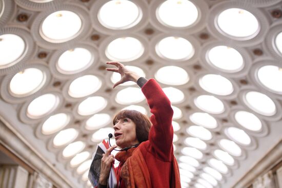 Night in the Metro in Moscow