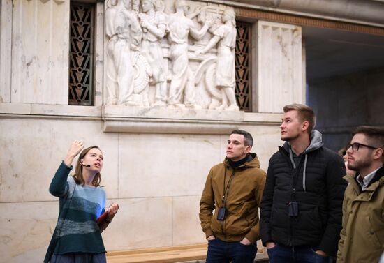 Night in the Metro in Moscow