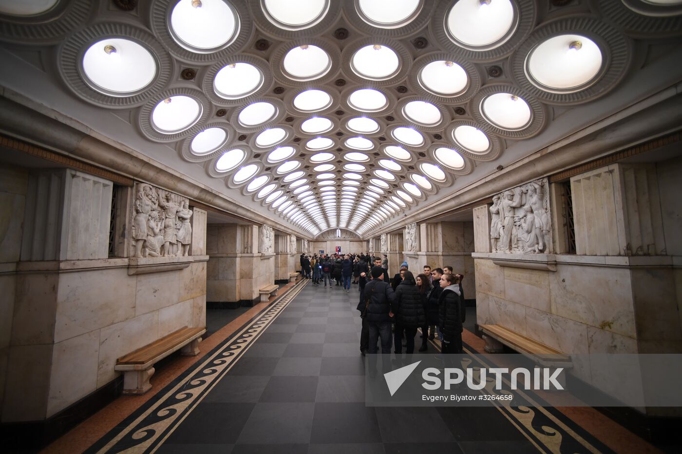 Night in the Metro in Moscow