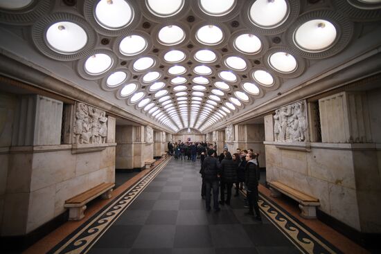 Night in the Metro in Moscow