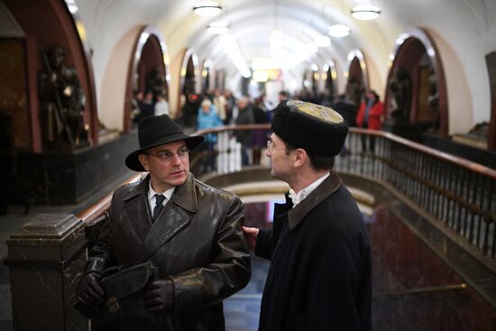 Night in the Metro in Moscow