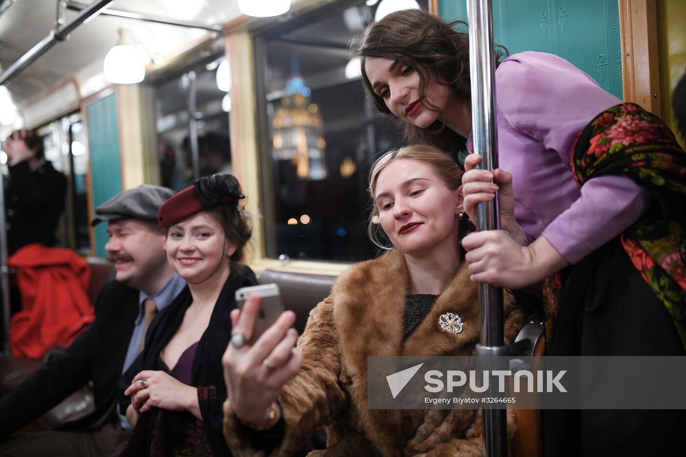 Night in the Metro in Moscow