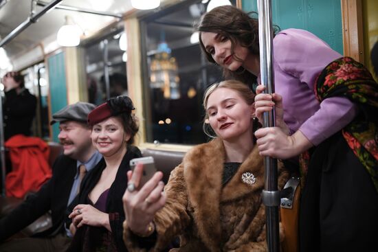 Night in the Metro in Moscow