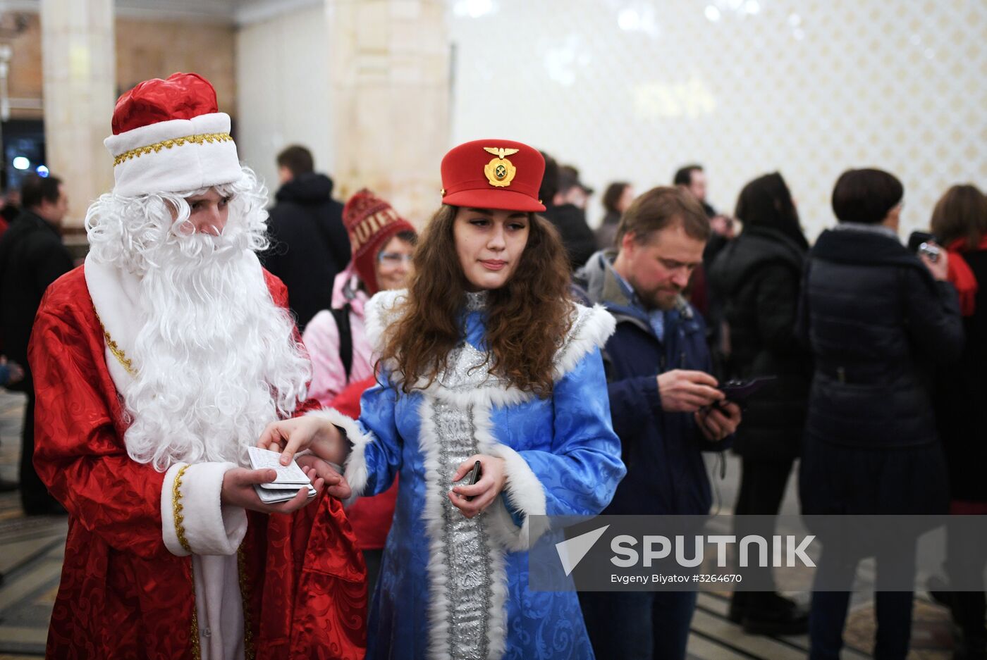 Night in the Metro in Moscow
