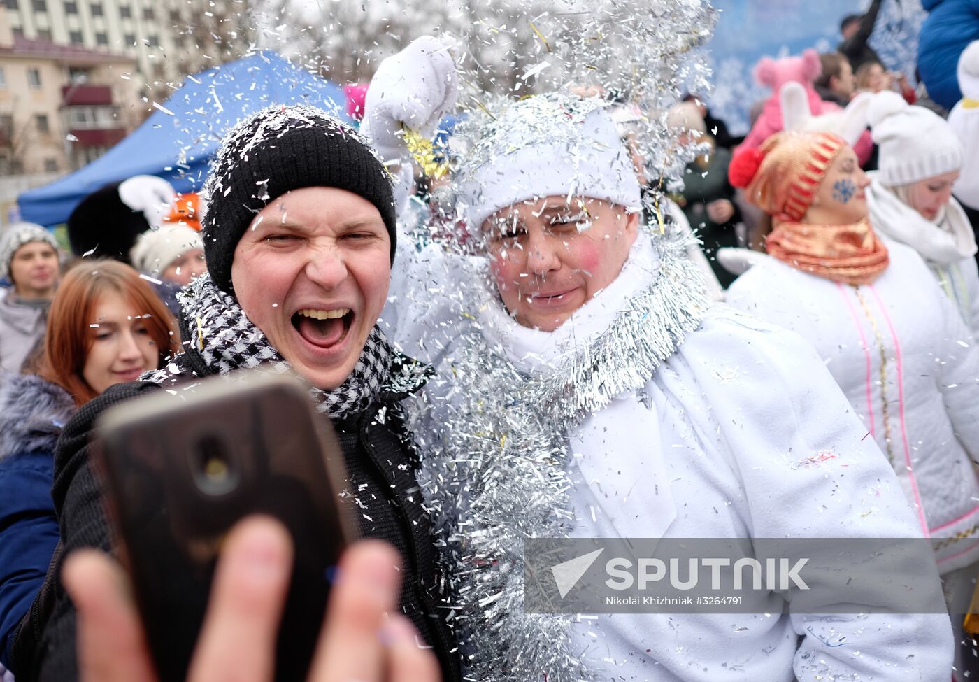 Father Frost march in Krasnodar