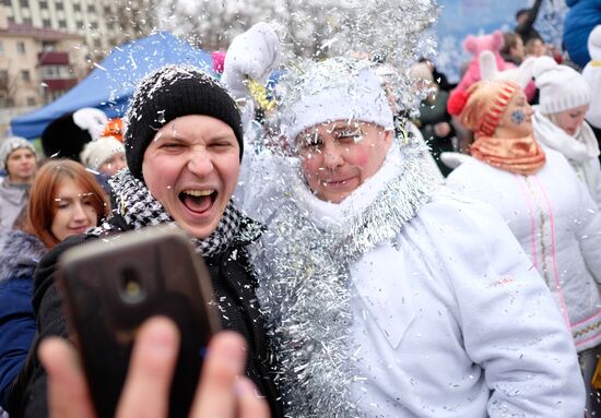Father Frost march in Krasnodar