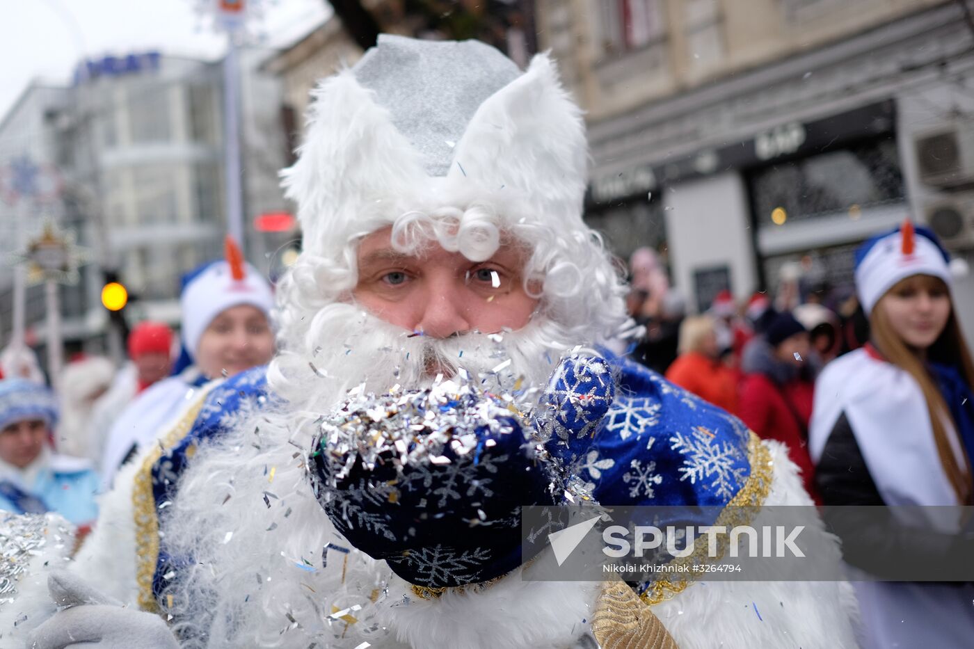 Father Frost march in Krasnodar