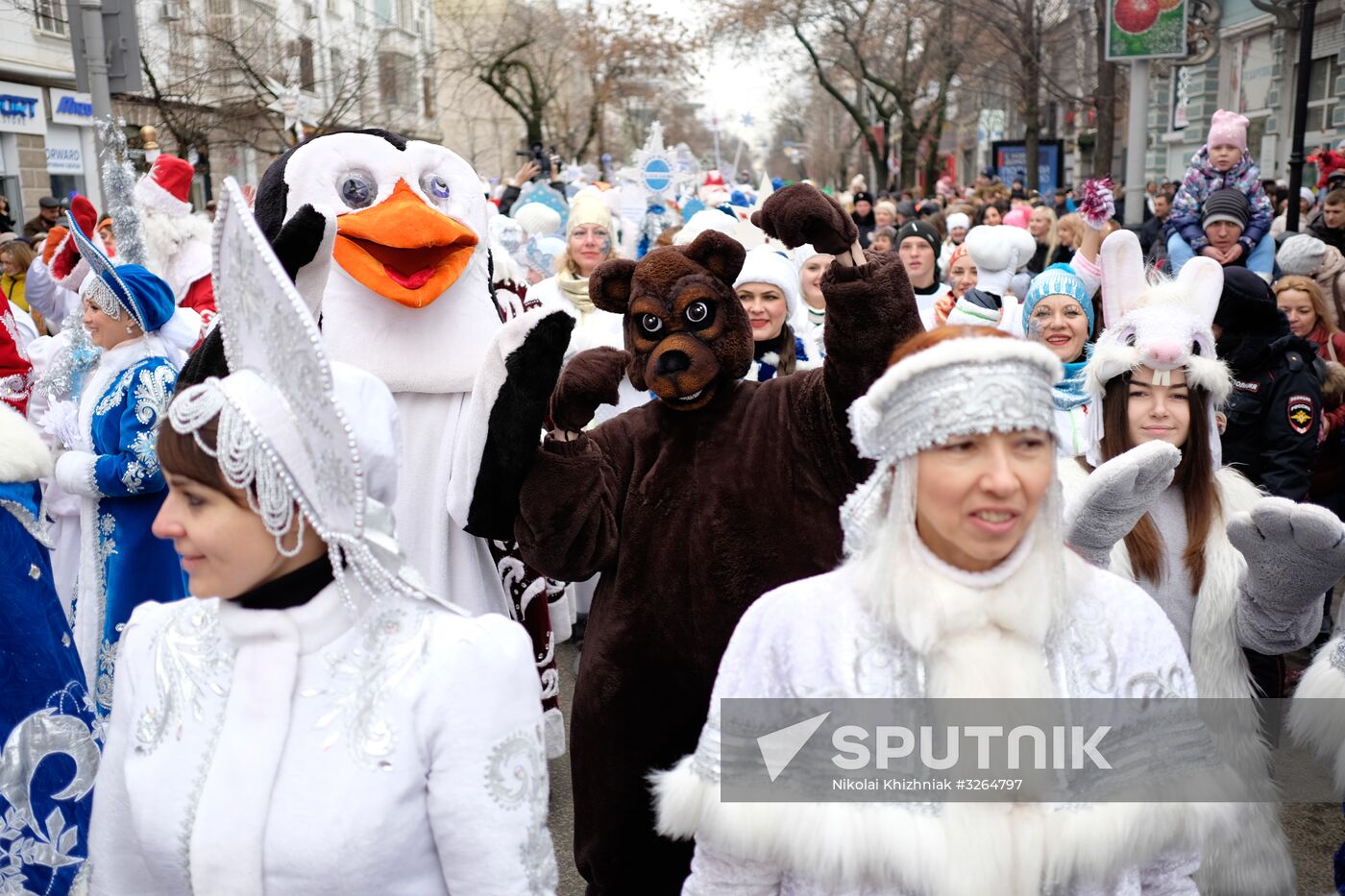 Father Frost march in Krasnodar