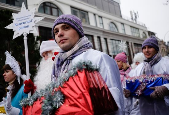 Father Frost march in Krasnodar