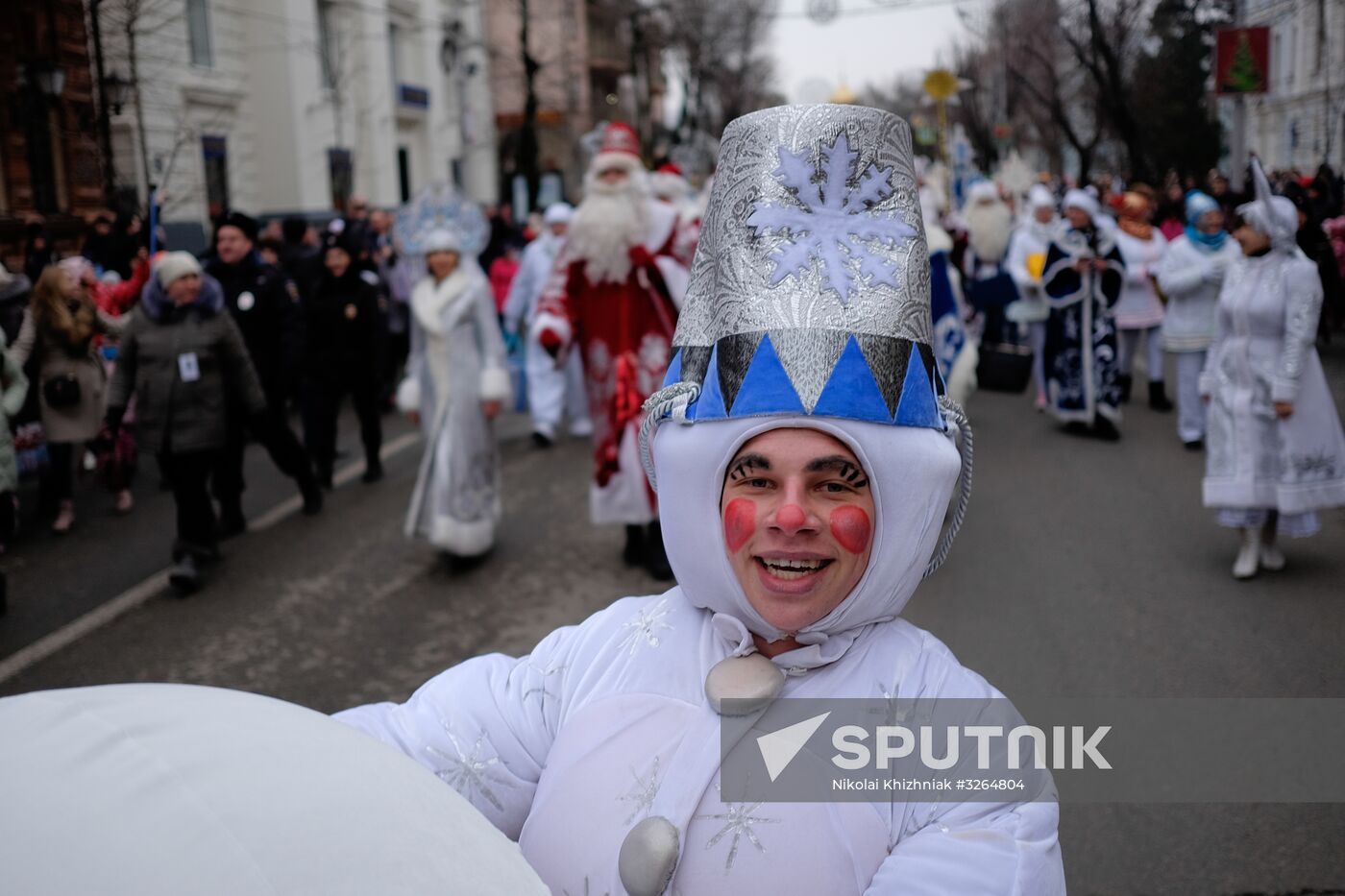 Father Frost march in Krasnodar