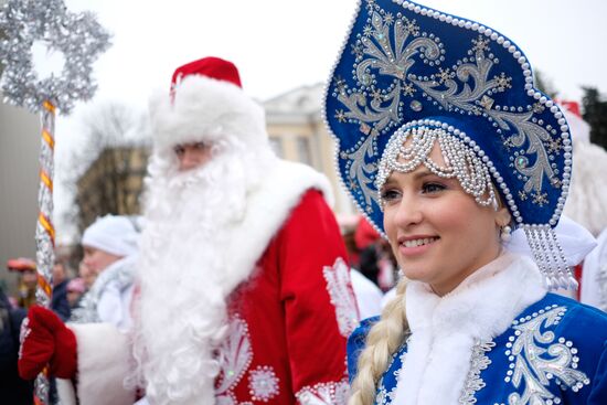 Father Frost march in Krasnodar