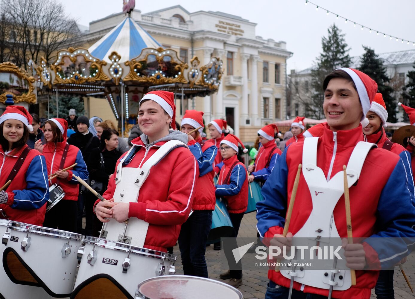Father Frost march in Krasnodar