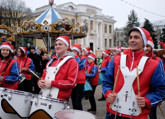 Father Frost march in Krasnodar