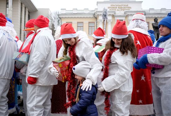 Father Frost march in Krasnodar