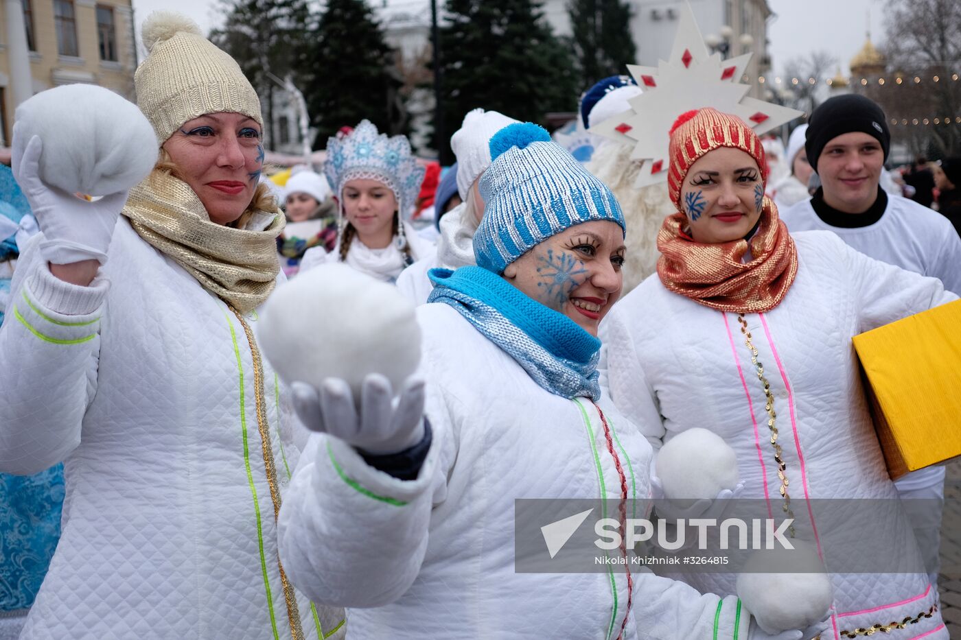 Father Frost march in Krasnodar