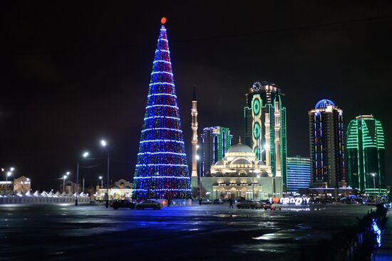New Year lights in Grozny