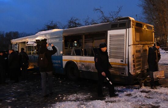 Bus went into underpass in the west of Moscow