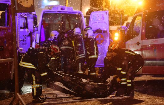 Bus went into underpass in the west of Moscow