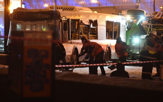 Bus went into underpass in the west of Moscow