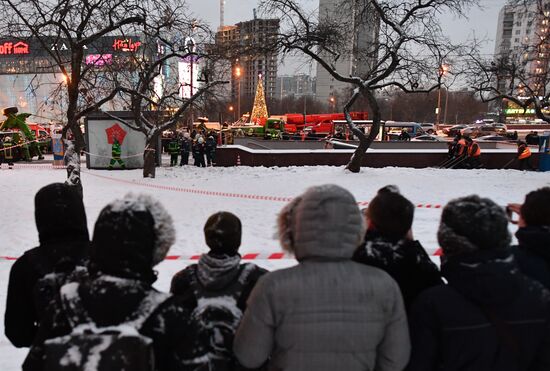 Bus went into underpass in the west of Moscow