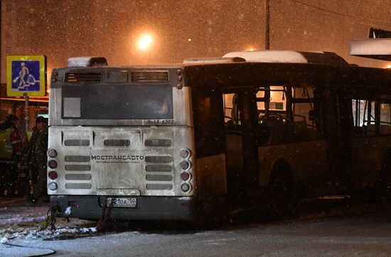 Bus went into underpass in the west of Moscow