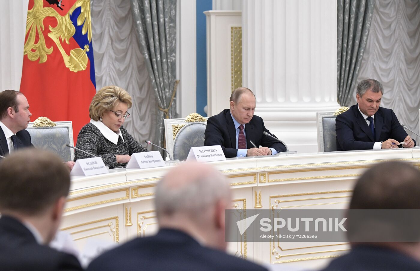 President Vladimir Putin meets with leadership of Federal Assembly's chambers