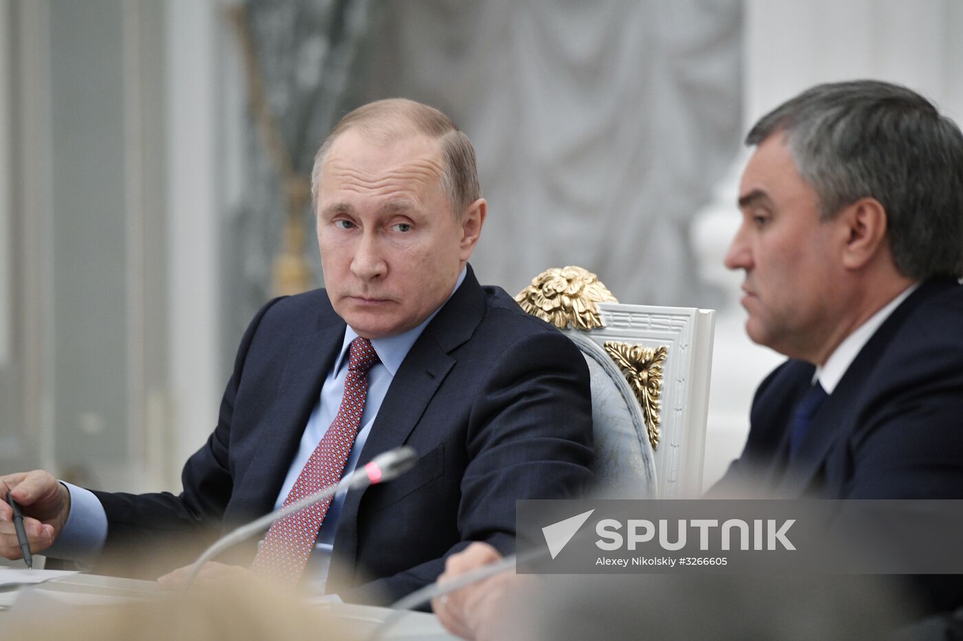 President Vladimir Putin meets with leadership of Federal Assembly's chambers