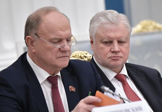 President Vladimir Putin meets with leadership of Federal Assembly's chambers