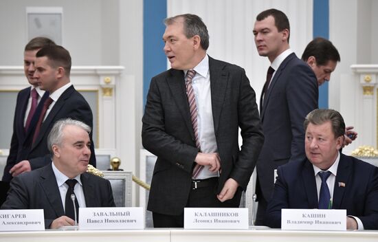 President Vladimir Putin meets with leadership of Federal Assembly's chambers