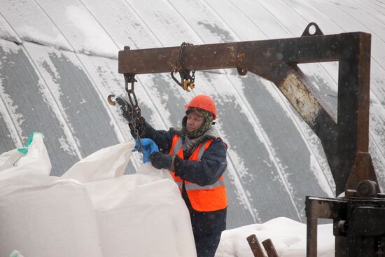 De-icing agent storage in Moscow
