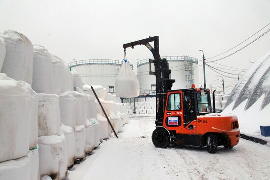 De-icing agent storage in Moscow