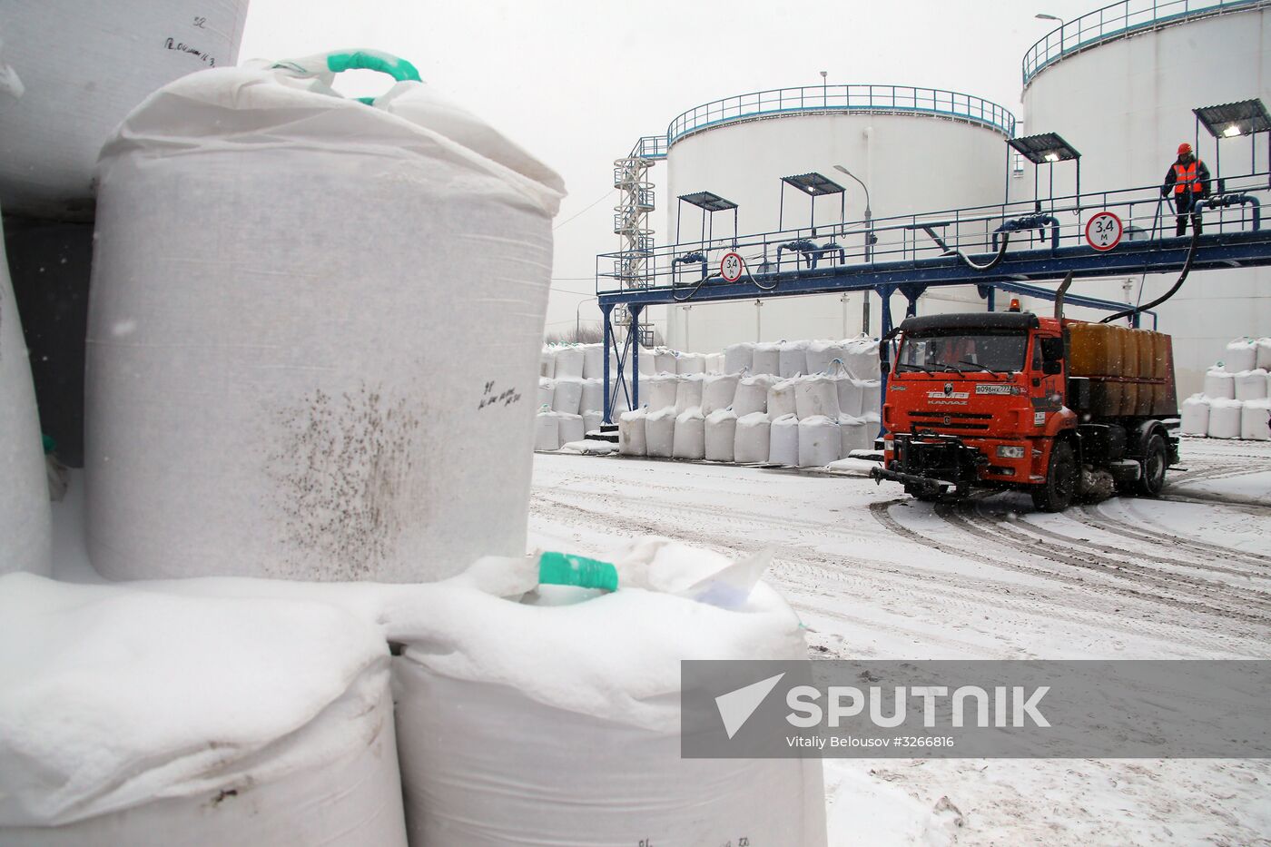 De-icing agent storage in Moscow