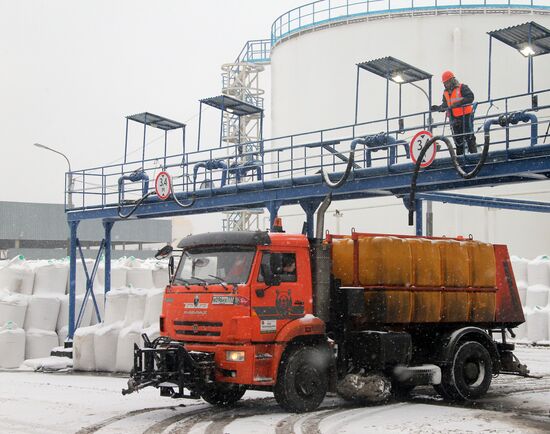 De-icing agent storage in Moscow