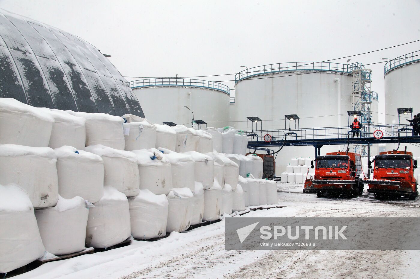 De-icing agent storage in Moscow