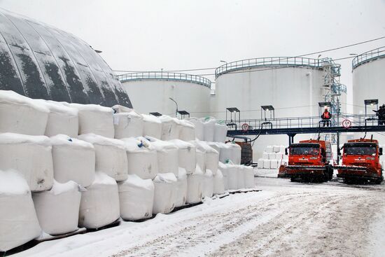 De-icing agent storage in Moscow