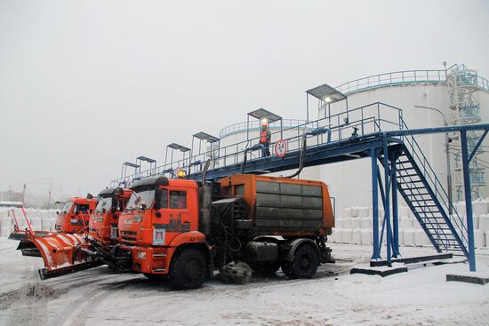 De-icing agent storage in Moscow