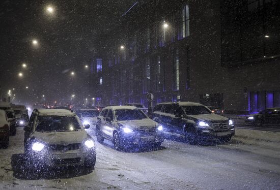 Snowfall in St. Petersburg