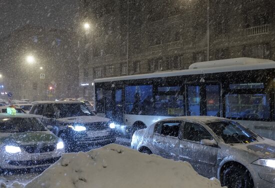 Snowfall in St. Petersburg