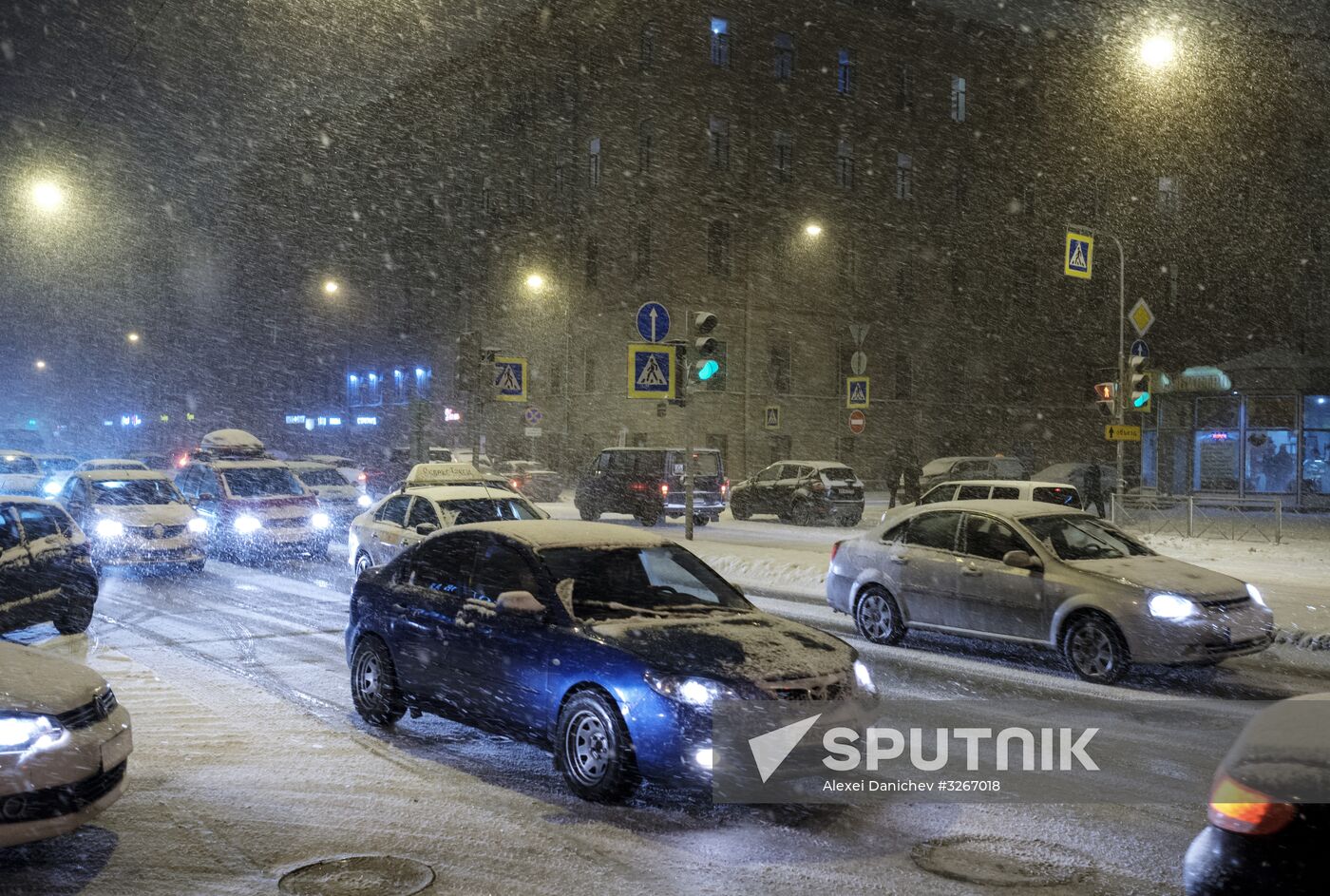 Snowfall in St. Petersburg