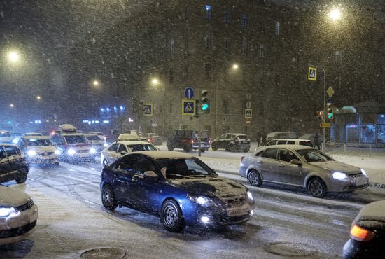 Snowfall in St. Petersburg