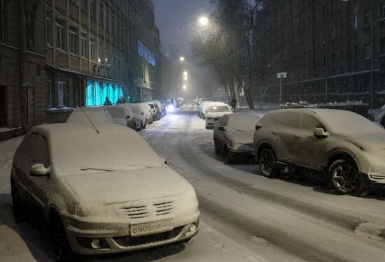 Snowfall in St. Petersburg