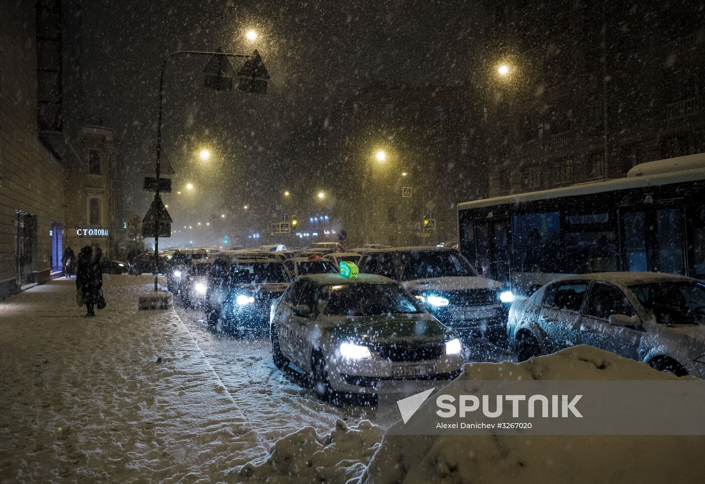 Snowfall in St. Petersburg