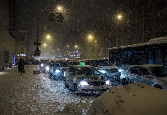 Snowfall in St. Petersburg